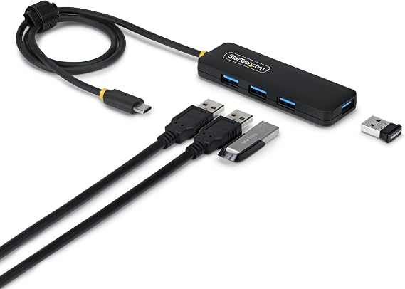 StarTech 4-Port USB-C Hub 5Gbps with 4X USB-A, 2ft Cable (H5C4A-USB-HUB-2) | SuperSpeed USB Powered portable hub, Plug-and-play, Overcurrent Protection, 2ft 61cm cable, MacBook Dell Chromebook PC