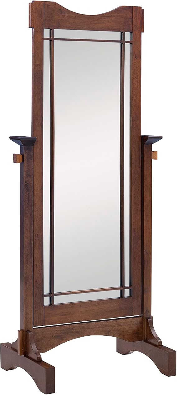 Powell Linda Mission Oak Cheval Mirror with Adjustable Tilt