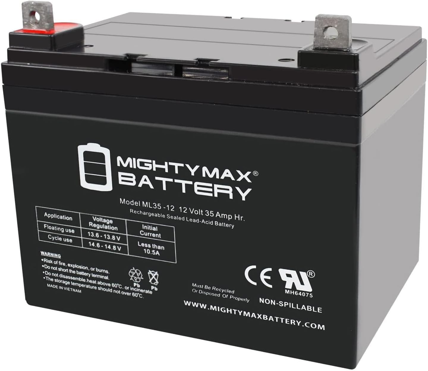 Mighty Max Battery 12V 35AH SLA Replacement Battery for Power-Sonic PDC-12350NB