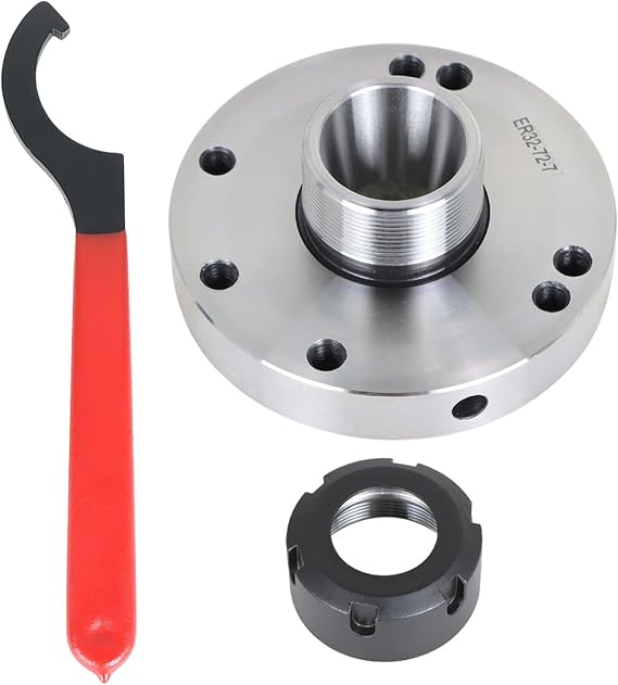 Chuck ER-32 Collet Chuck for CNC Milling Lathe Tool Seven Holes Diameter 100MM