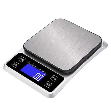 Kitchen Scale Stainless Steel, Rechargeable, 2.2 Lbs/4.4 Lbs/11 Lbs/22 Lbs, Food Scales Digital, Accurate, 5.3 in / 13.5 Cm Platform