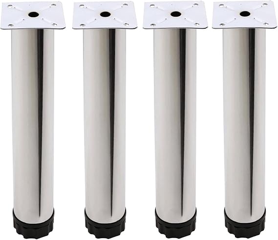 Badem10 Adjustable Furniture Sofa Base Sofa Metal Support Riser Leg 25cm Chrome Legs (4PCS)