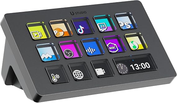 ULANZI D200 U-Studio Macro Keyboard Stream Controller, 14 LCD Keys, 13 Customizable Macro Keys Deck to Control Apps and Software, Trigger Actions in OBS, Twitch, YouTube and more, for Mac/PC