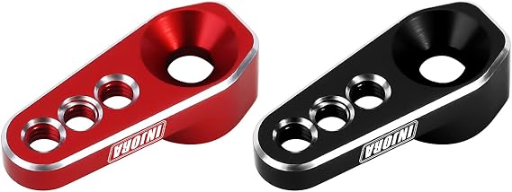 INJORA 25T Aluminum Servo Horn for TRX4M Stock Servo, Black & Red