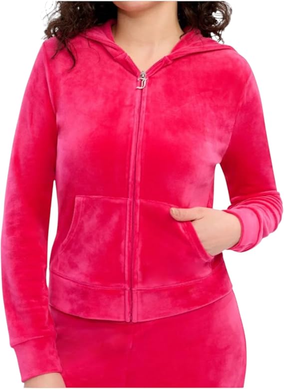 Juicy Couture Women's Hallow Bling Velour Track Jacket