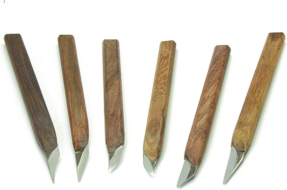 6 Piece Wood Carving Tools Set, Tungsten Steel Sculpting Knife Kit, Clay Sculpting Carving Tool Set for Wood Blocks, Softwoods, Beginners, Projects
