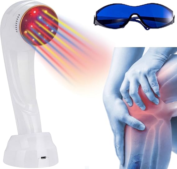 Pain Laser for Humans and Veterinarians with LED Display, Directly Targets Joints and Muscles to Relieve Pain Red Light Therapy (3 x 808nm + 4 x 650nm + 3 x 590nm + 3 x 477nm), SSSCMX13