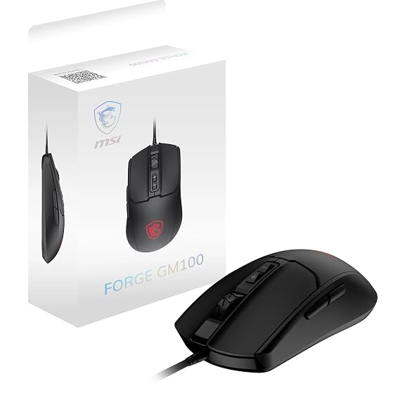 MSI GG FORGE GM100 GAMING MOUSE MAX 6400 DPI 108GR 1,5m KABLO OPTIK SENSOR MICRO SWITCH RGB LED OYUNCU FARESI
