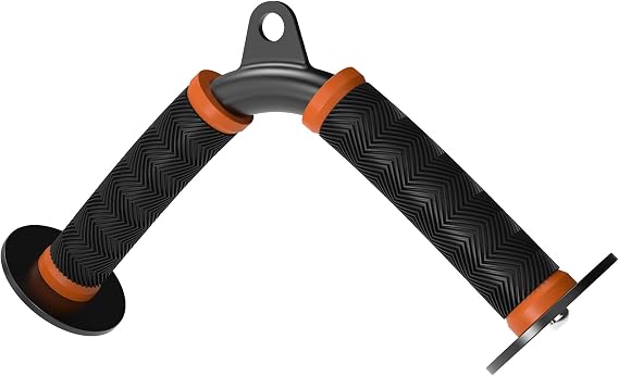 Fitarc Tricep V Bar Cable Attachment for Gym & Home Workouts, Tricep Pull Down Attachment with Non-Slip Grips, Orange