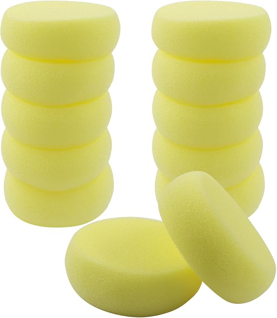 12 Pack Yellow Foam Pottery Sponges 2.82 Inch Round