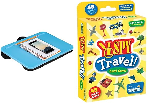 LapGear Compact Lap Desk - Alaskan Blue - Fits up to 13.3 Inch Laptops - Style No. 43103 & Briarpatch I SPY Travel Card Game for Kids