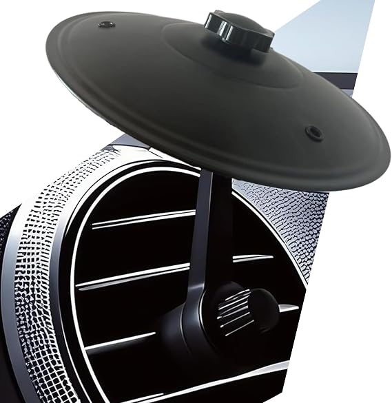 Car Cymbal, Car Crash Cymbal Air Vent - Easy Clip-On Mini Cymbal for Car Dashboard (black)