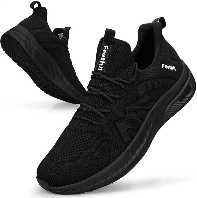 Feethit Mens Non Slip Walking Sneakers Athletic Gym Tennis Running Shoes | Slip on,Comfortable,Lightweight,Breathable