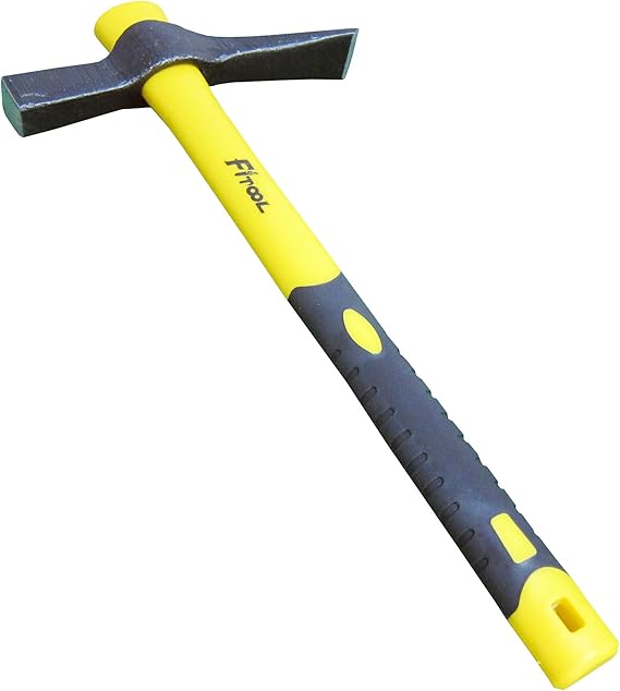 Forged Masons Hammer, 25oz Bricklayer's Solid Mattock Cutter Hammer, Masonry Tool Geology Hammer 15-Inch, Chipping Hammer 1.5LB