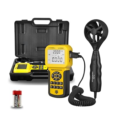 HVAC Anemometer Handheld CFM Meter LC-846A Wind Speed Meter with Back Light, MAXMINAVG for Measure Air Flow Velocity TempSuitcase Included