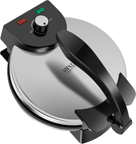 Roti Maker Machine, Electric Roti Maker, Electric Tortilla Maker, Automatic Chapati Maker, Stainless Steel Non-Stick Electric Tortilla Press with Removable Handle
