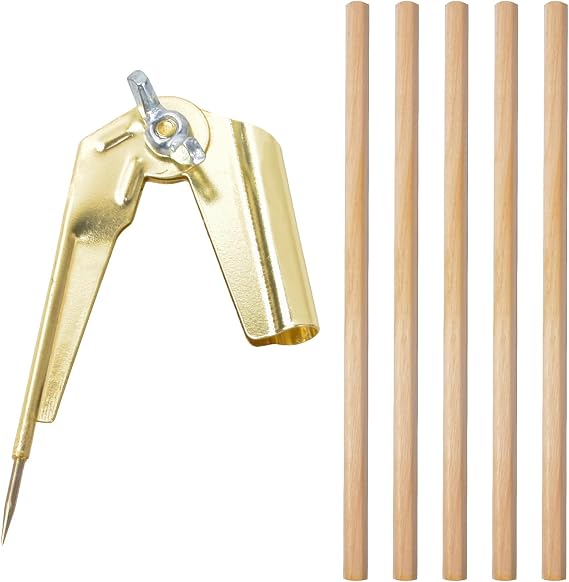 Pencil Compass and Scriber, Woodworking Compass Adjustable, Professional Woodworking and Geometry Tool with Wing Divider and 5 Pencil for Drawing Drafting Carpentry