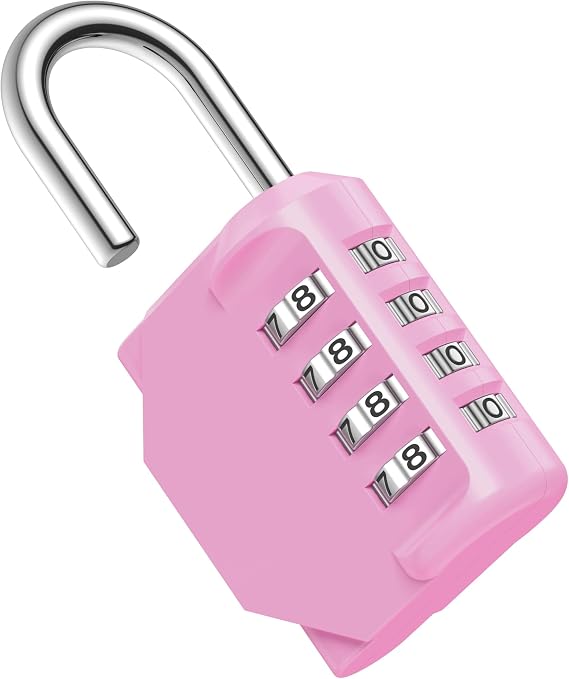 Puroma Combination Lock 4 Digit Gym Locker Padlock Waterproof, 1 Pink