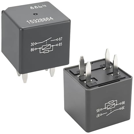 2Pcs Relay 15328864, 4 Pin 12V 40A SPDT A/C Compressor Control Fuse Starter Relay - Compatible for Chevy GMC GM Buick