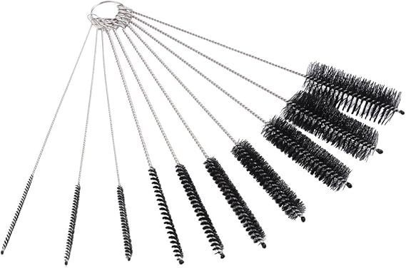 DECORA 10 Pieces Nylon Cleaning Bottle Brush Pipe Cleaning Brushes Tube Brushes Tube Bottle Straw Washing Cleaner Bristle Kit Tool Black