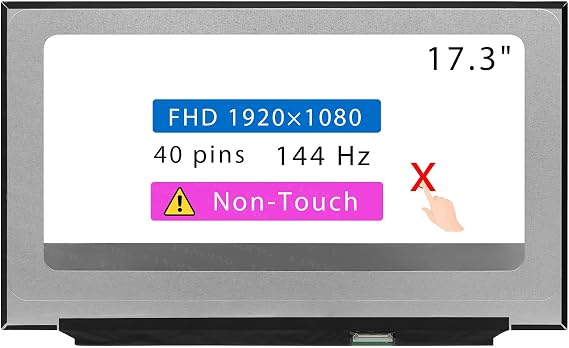17.3" Screen Replacement B173HAN04.9 LP173WFG-SPB2/SPB1 NV173FHM-N44/N4A/NY1 B173HAN04.0 B173HAN04.4 for Legion 5-17ACH6 17ARH05H 17IMH05 17IMH05H LCD Display Panel 40pin 144Hz FHD Non-Touch