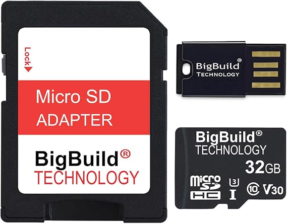 32GB U3 Micro SDHC Memory Card for EZVIZ BC1/BC2, BM1, C3N, C3TN, C3W Pro, C8C, C8PF Security Cameras