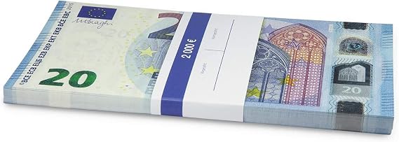 Litfax GmbH €20 Euro banknote approx. 175 x 91 mm banded Pack of 75 (3 packs)