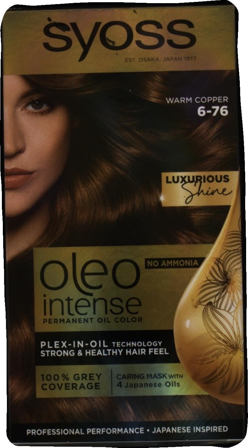 Syoss Oleo Intense Hair Colour 6-76 Warm Copper Pack of 3 (3 x 115 ml)