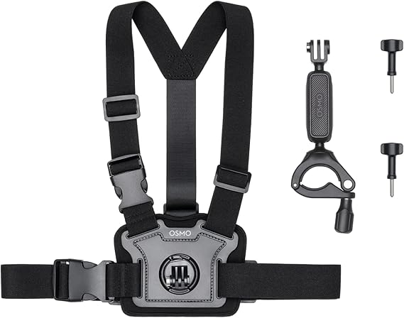 DJI Osmo Action Biking Accessory Kit, Compatibility: Osmo Nano, Osmo 360, Osmo Action, DJI Action 2, Osmo Action 3, Osmo Action 4, Osmo Action 5 Pro, Osmo Action 6 | Chest strap and handlebar mount with locking screws for cycling, mountain biking and recording