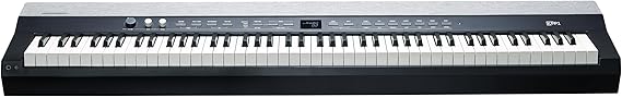 Kurzweil KaP1-88-Key Fully-Weighted Hammer Action Portable Digital Piano with 28 Flagship Voices + Power Supply + Sustain Pedal + ST-C1 Chrome Stand (Black)