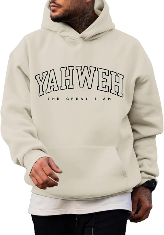 Christian Jesus Hoodies For Men Graphic Yahweh Hoodie Bible Verse God Sweatshirt Religious Faith Cotton Pullover Tops