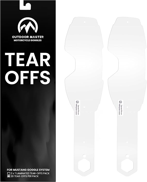 OutdoorMaster Laminated Tear-Offs 14 Pack - Mustang Dirt Bike Motorcycle Goggles Eyewear Accessories