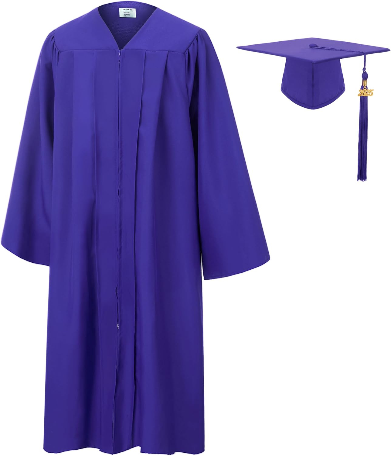 SAMDEEMI Unisex Adult Matte Graduation Gown Cap Tassel Set 2025 for High School and Bachelor 10 Colors