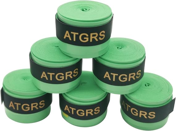Tennis Racket Grip,Tacky Overgrips Tape Absorb Moisture Badminton Handle Frosted Anti-Slip Overgrip for Racquet Pickleball 6 Pack (Tacky-Grass Green)