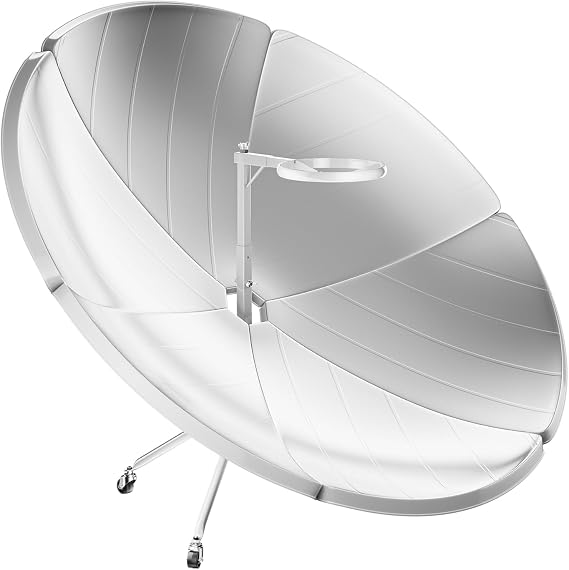 1500W Portable Solar Cooker, Outdoor Parabolic Sun Oven Camper Solar Cooker 800-1000C Parabolic Focal Spot Temperature for Cooking, Boiling Water, Heating