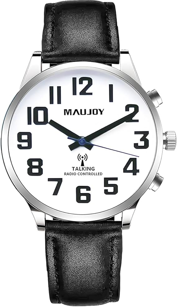 Men's English Accent Atomic Talking Watch Announces Time & Date | Alarm&hourly chime,Aids Independent Living for Elderly, Visually Impaired & Blind