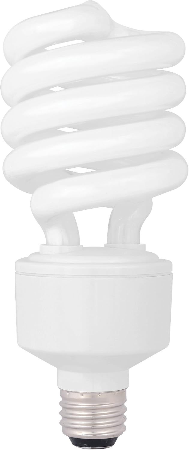 TCP 1822741K CFL Spring Lamp - 100 Watt Equivalent only 27W Used! Bright White 4100K HPF Spiral Light Bulb