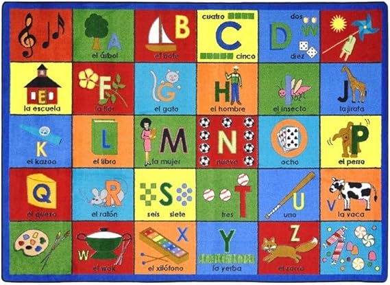 Joy Carpets Educational Bi-lingual Phonics Kids Rug Rug Size: 7'8" x 10'9"