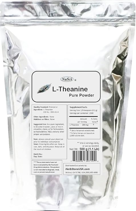 L-Theanine Pure Powder (500 Grams (1.1 lb))