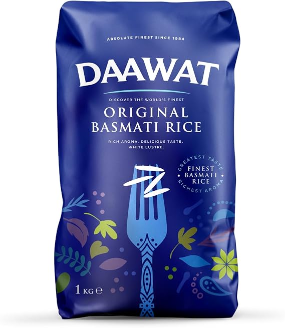 Daawat | Original Basmati Rice 1kg | Premium Long Grain Rice | Authentic Aromatic Indian Basmati