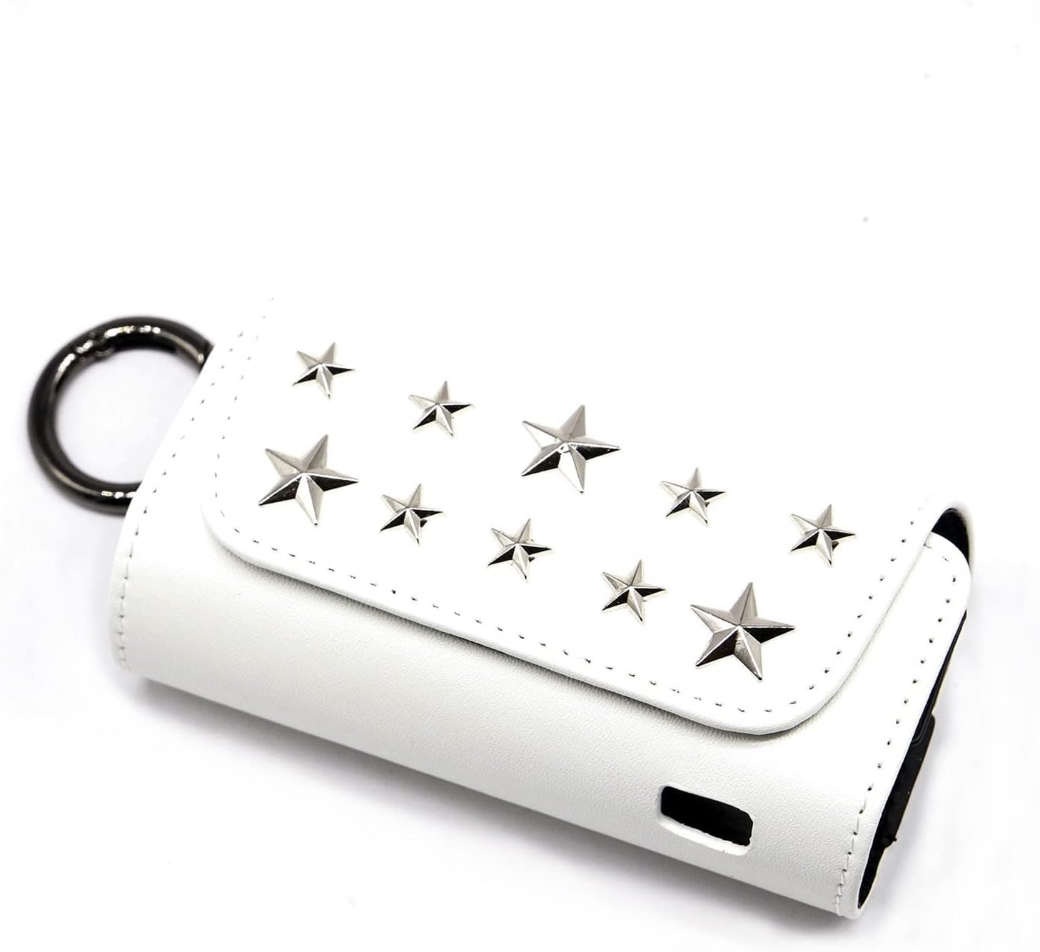 MGRAS Double Bag Bag Cover Belt Ring Leather Case Accessories Star-Shaped Flip Double Book Cover Fit for Iqos 3.0 DVD Player Pack Color : White
