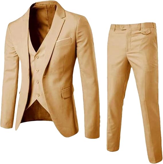 Men Blazers 3 Pieces Sets Business 2 Suits Vest Pants Blue Coats Wedding Formal Elegant Jackets Korean Style