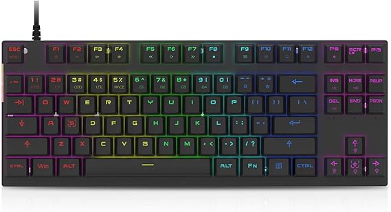 MOTOSPEED Professional Gaming Mechanical Keyboard RGB Led Backlit Wired with Anti-Dust Proof Switches for Gaming Keyboard for Mac & PC (Black, 87 Key Red Switches)