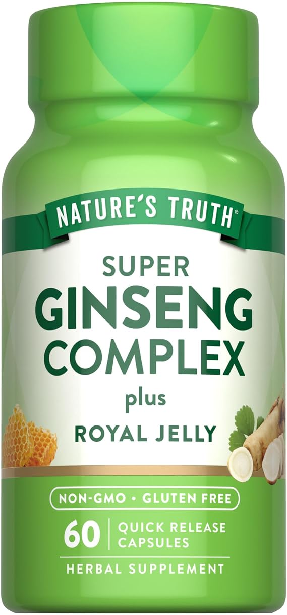 Nature's Truth Super Ginseng Complex | 60 Capsules | with Royal Jelly | Non-GMO & Gluten Free Supplement | Non-GMO & Gluten Free Supplement
