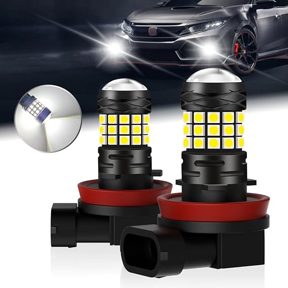 H11/H8/H16 LED Light Bulbs H9 6500K Xenon White 42SMD 3030 Chips Fog Lamps/DRL, 360-degree Super Bright Plug-N-Play Halogen Replacement(2Pcs)