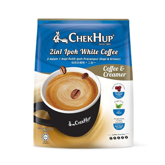 Chek Hup 2 In 1 Ipoh White Coffee & Creamer 12 Sachets ( 2 Pack )