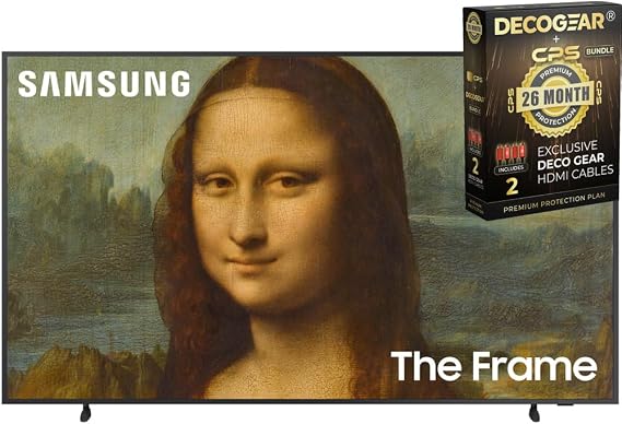SAMSUNG QN50LS03BA 50" The Frame QLED 4K UHD Quantum HDR Smart TV + Deco Gear 4K HDMI 2.0 Cable w/Pure Copper Conductors x2 & CPS Exclusive 26 Months Protection Pack (BEACH-CPS-26M1500)