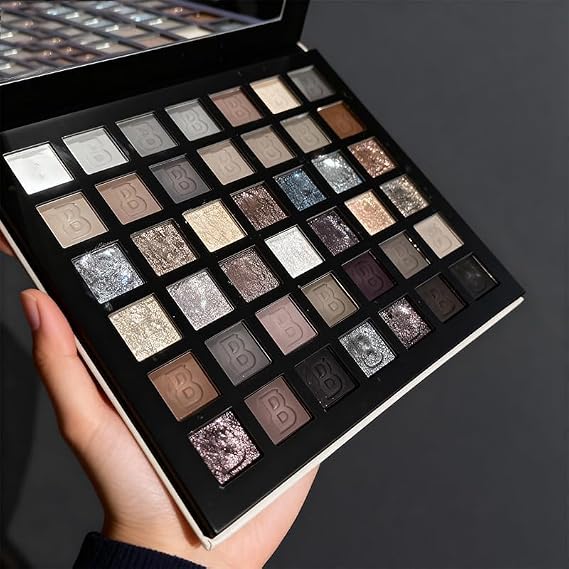 42 Colors Smokey Eye Shadow Makeup Palette,Nude White Black Grey Brown Matte Shimmer eutral Natural Eyeshadow,Waterproof, Long Lasting Naturing-Looking