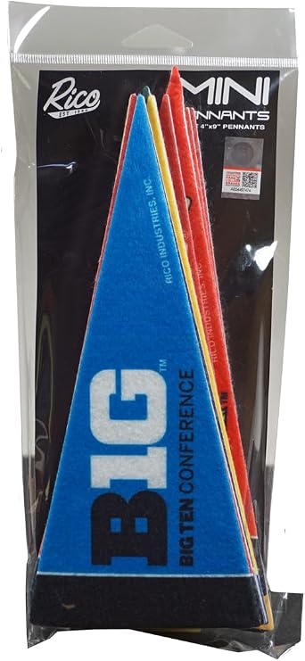Ncaa Mini Pennant Set, BIG TEN Conference Set, NEW