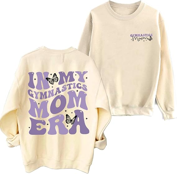 In My Gymnastics Mom Era Sweatshirt Gymnastics Mom Gift Personalized Gymnast Crewneck